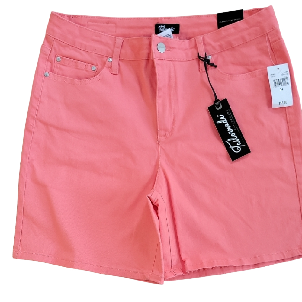 Tailormade Coral Pink High Waist Shorts Size 14 NWT